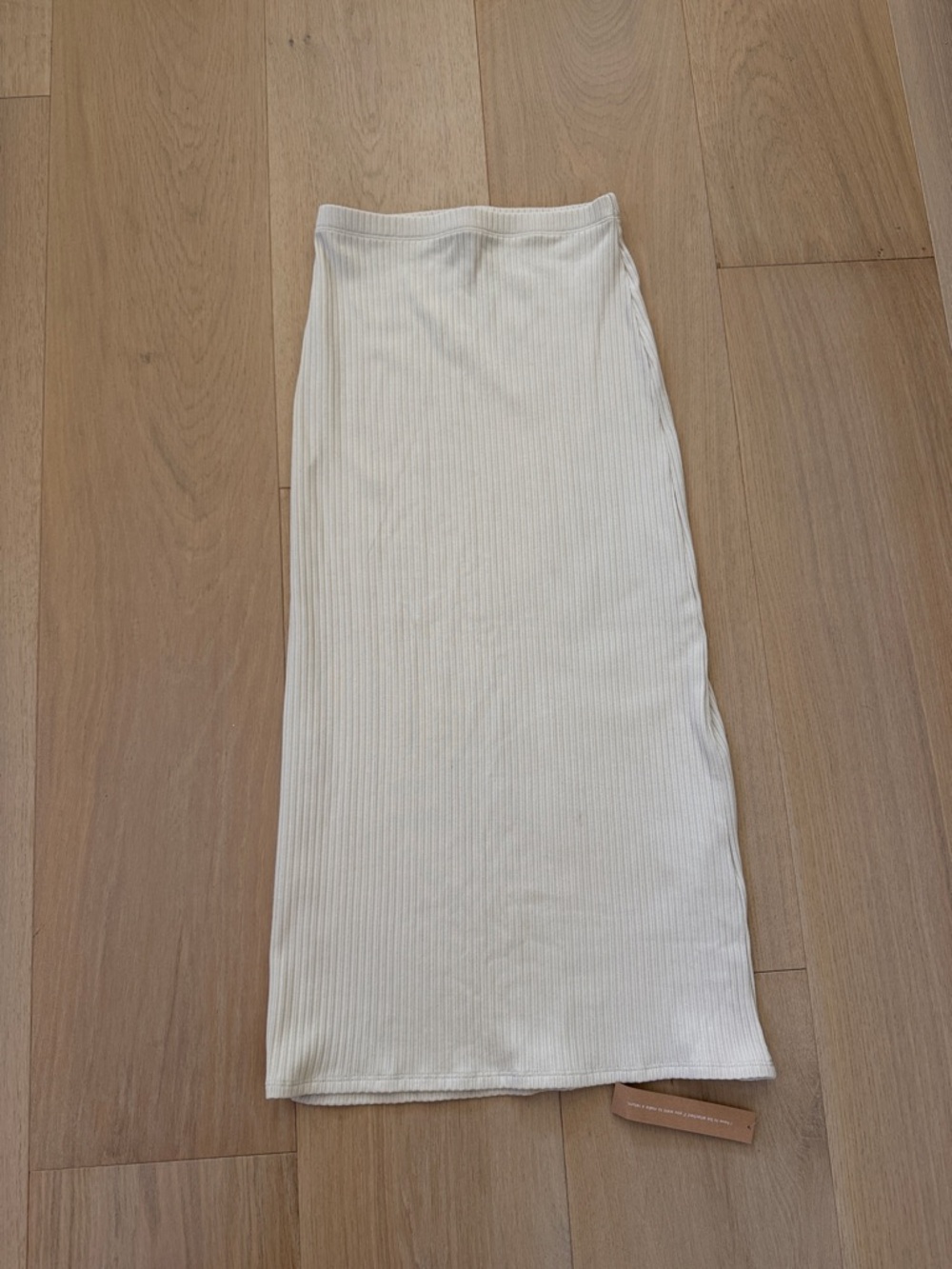 Reformation Ribbed Midi Skirt in Cream